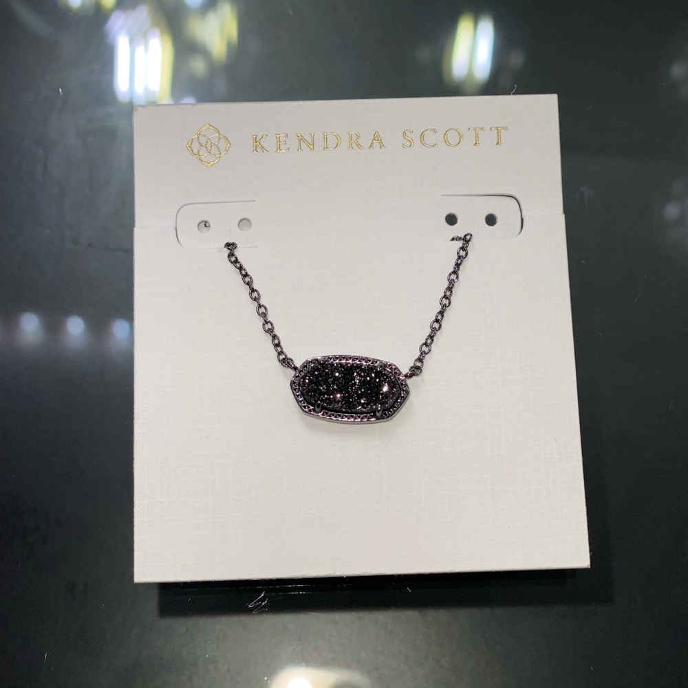 NEW! Kendra Scott Black / Gunmetal Elisa Necklace - Picture 1 of 4